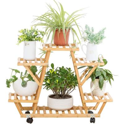 China Contemporary Wholesale High Quality Table Top 13-Inch Rustic Wood Planter Stand Burnt Down for sale