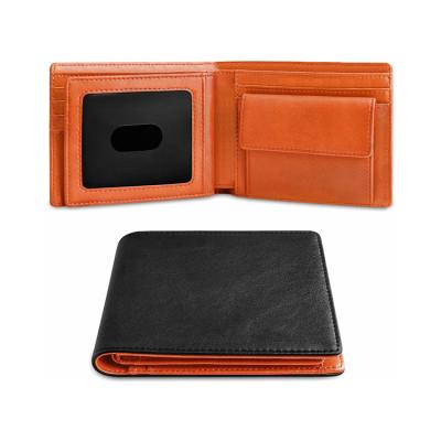 China Slim Bifold Wallets Multi Function RFID Blocking Wallet With Coin Pocket ID Window For Men BR8024 for sale