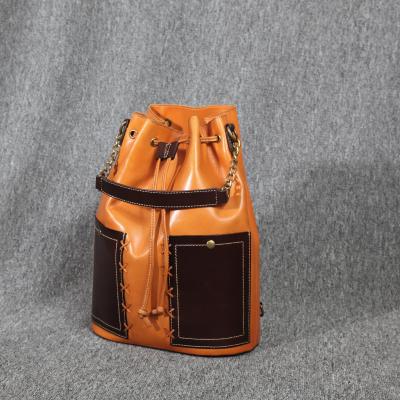 China Others Fashion OEM Waterproof Backpacks Vegetable Tanned Leather Backpack For College for sale