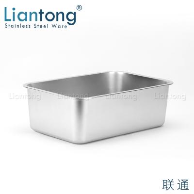 China Restaurants/Hotel/Home Food Container Casserole Pan Restaurant Hotel Stainless Steel 60x40 Rolled Edge Tray Cat Litter Box Deep Rectangular With Cover for sale