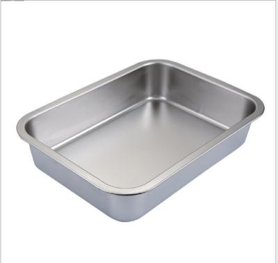 China Electrolysis Liantong Factory Supply Stainless Steel Food Tray Hotel Buffet Deep Food Container for sale