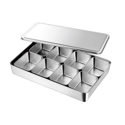 China Sustainable High Quality Japanese Stainless Steel Spice Box Seasoning Box for sale