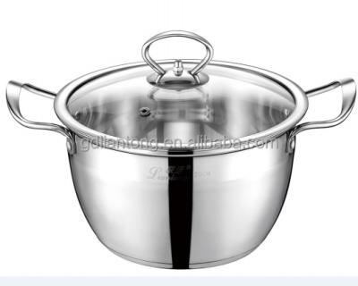 Κίνα Liantong Stainless Steel Double Bottom Sustainable Stock Pot Cooking Pot With Visible Lip προς πώληση