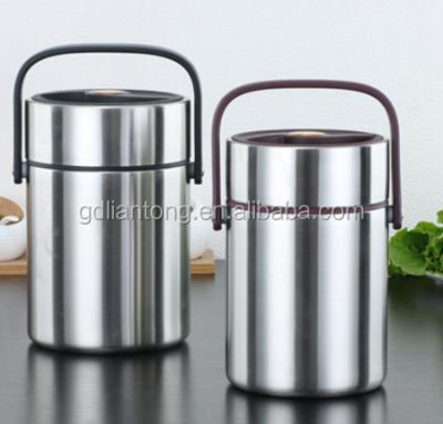 China Heatable Stainless Steel Food Container Double Wall Vacuum Pot Storage With Dividers for sale