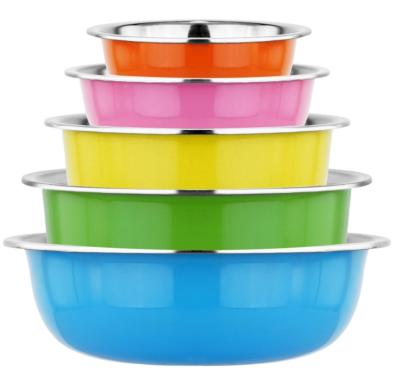 Chine Multi Color Stainless Steel Sustainable Deep Wash Basin Mixing Bowl à vendre