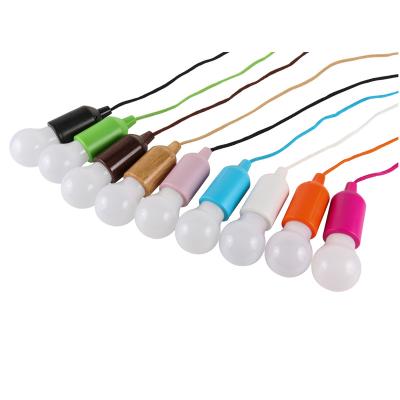 China Multicolor Night Light Blub Shape LED Pull Night Light With Rope And Decoration Holiday Light Led Blub Shape Night Light for sale