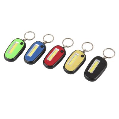 China Idea For Promotion Colorful COB Key Chain Promotional Flashlight Led Key Chain With Big Logo Printing Area Iron Opp Bag ABS Silk Screen Printing for sale