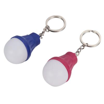 China Mini Colorful Key Chain Bulb Shape LED Flashlight Key Chain With Different Colors LED Bulb Key Chain for sale