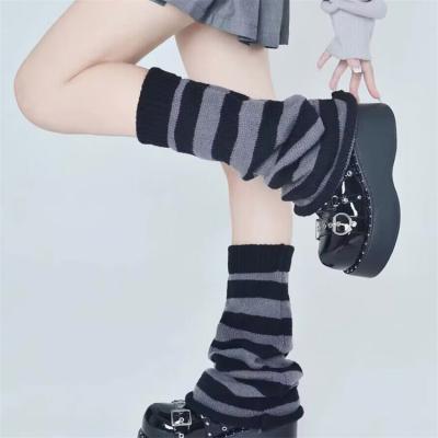 China Wholesale Custom High Knee Stockings Women Casual Plain Color Loose Butts Purple Leg Cover Stockings Striped Gothic Warmers y2k for sale