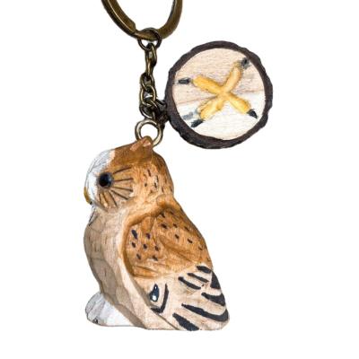 China Europe Europe Best Selling Keychains Owl Shape Wooden Animal Cute Wooden Gift Handmade Keyrings for sale