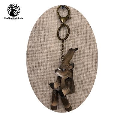 China Europe and America Europe and America Vintage Modern Wood Hanging Key Chain Manufacturer Forest Animal Keyrings Wooden Crafts for sale