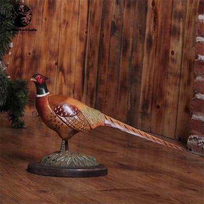 China Europe And America Vintage Handmade Wooden Home Decorations Large Pheasant for sale