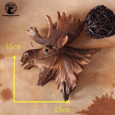 China High Quality Wood Design Handwork Wooden Moose Hook America Wall Decorations Ready To Ship for sale