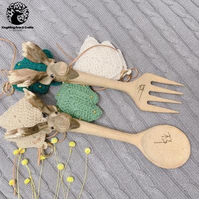 China Europe and America wooden SALAD SERVER delicate carved animal moose shapes handmade wooden decorations for sale for sale