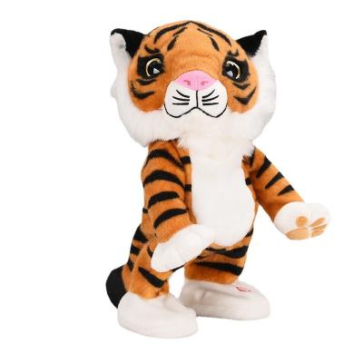 China New Style Plush Funny Electric Walking Dance Shaking Heads Singing CartoonTiger Plush Toys for sale