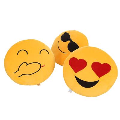 China Plush Customized Smiley Emoticon Stuffed Plush Soft Pillow Smile Pillows Cartoon Round Pillow for sale