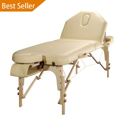 China Free Sample Mt Luban Yalding Factory Manufacture New Style Modern Size Adjustable Folding Massage Bed Spa Bed Wooden Tattoo Table for sale