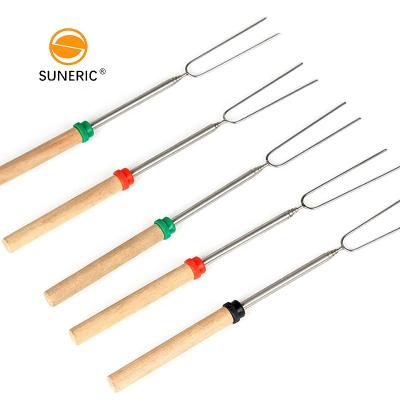 China Easily Cleaned Extendable Fire Roasting Sticks Sets Stainless Steel BBQ Telescoping Marshmellow Campfire Roasting Sticks for sale