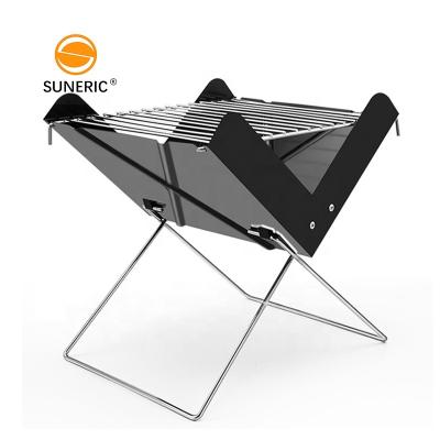 China Easily Cleaned Foldable Portable X Shape Stainless Steel Barbecue Grill Charcoal For Outdoor Camping for sale