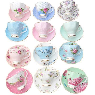 China Viable Vintage British Modern China Bone Tea Cups With Handle Tea Cups And Saucers Set Ceramic for sale