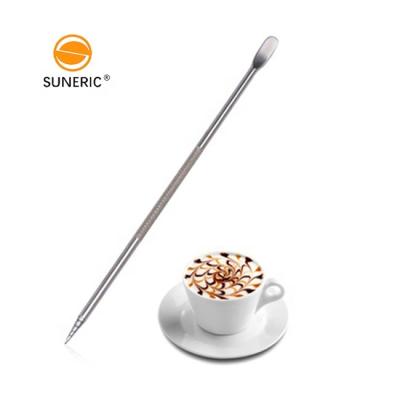 China Viable Stainless Steel Cappuccino Latte Espresso Decorating Household Kitchen Tool Bartender Coffee Latte Art Pen for sale