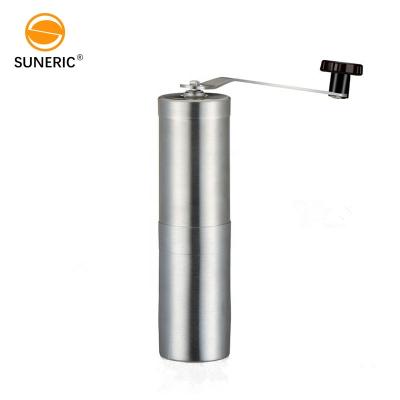 China Mini Ceramic Conical Burr Mill Stainless Steel Washable Adjustable Hand Bean Manual Coffee Grinder Steel for sale