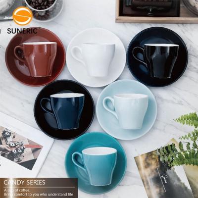 China Sustainable Wholesale Custom Modern Coffee Mug Set Ceramic Italian Espresso Cups for sale