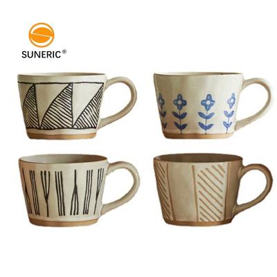 China Viable Flower Nordic Handmade Creative Gift Japanese Style Cups Ceramic Tea Cups Wholesale for sale