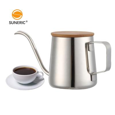 China 250ml 350ml Portable Stainless Steel Gooseneck Spout Hand Drip Coffee Pot Viable Pour Over Coffee Kettle With Lid for sale