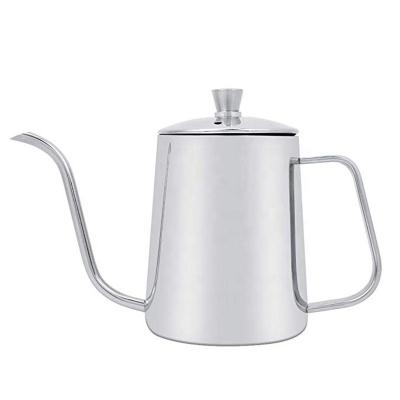 China Sustainable Stainless Steel Hand Drip Coffee Tea Water Pot Pour Over Espresso Brewing 600ml Gooseneck Coffee Kettle for sale