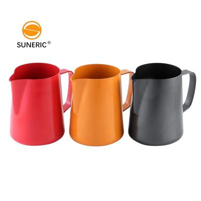 China Viable Wholesale Custom Food Grade Milk Pitcher Coffee Milk Jug Stainless Steel for sale