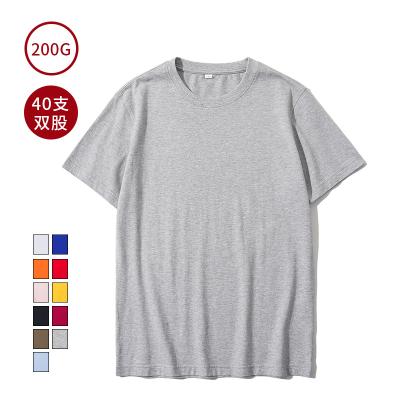 China Factory Wholesale Soft 200g/40b/2s Cotton Mens Short Sleeve 100% White Breathable T-Shirts for sale