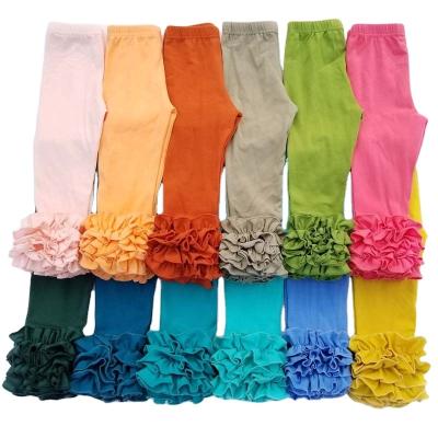 China New Arrival Little Girls Anti-Static Pants Wholesales Solid Color Icing Ruffle Gaiters For Kids Use for sale