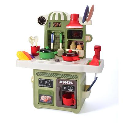 China Funny Education Set Toys Kids Cooking Furniture Modern Wooden Kitchen Toys Set For Children CY0060 for sale