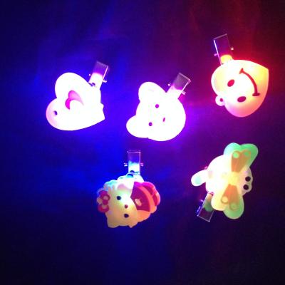 China Soft Princess Cartoon Blinking Hair Clip PVC Light Up LED Hair Clip Hair Accessories H0065 for sale