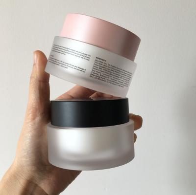 China Personal Skin Care Packaging Cosmetic Packing 50g 60g Matte Frosted Cream Jar 2oz face cream jar Acrylic Double thick Wall Plastic Jar For Skin Care for sale