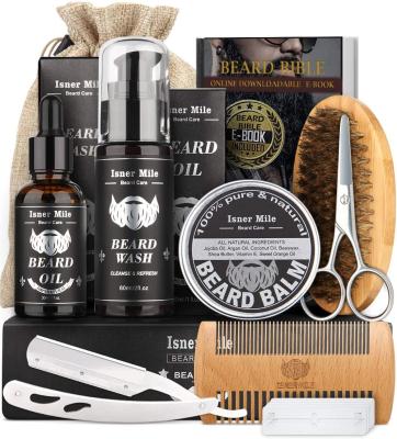 China 100% Organic Men's Isner DEEP CLEANING Organic Beard Grooming Natural Growth 100% Vegan Kit and Mustache Trimming Tool Kit Amazon Top Sales for sale