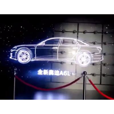 China Christmas Hologram Advertising Holographische Led Advertising CE 3d Fan Holographic Display Screen 70*70cm for sale