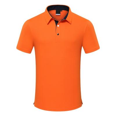 China Anti-Wrinkle Solid Color Polyester Yellow Plain Golf T-Shirt for sale