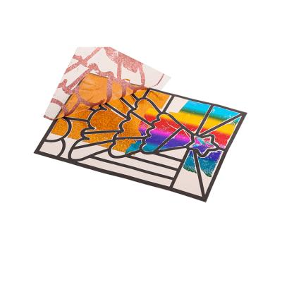 China Security Kids Arts and Crafts Rainbow Color Foil Art Sticker Picture Kit for sale