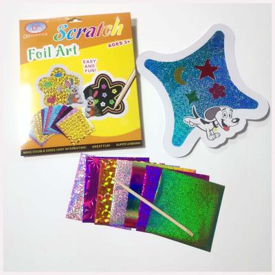 China Safety Diy The Other Kids Educational Toy Handmade Craft Foil Art Sticker Kit Peel And Stick Foil Glitter Arts For Kids for sale