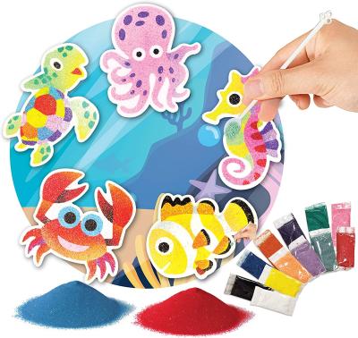 China Organic Material Children's Arts and Crafts Sand Art Boards Animal Sea Life Sand Art for sale