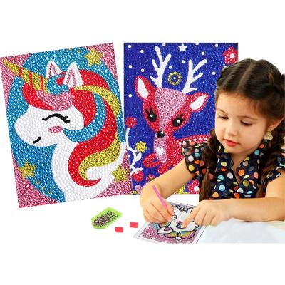 China Diy Kid's First Education Toy Diamond Painting By Craft Unicorn Owl Crystal Rhinestone Diamond Paintings Number Kits Deer Arts For Kids for sale