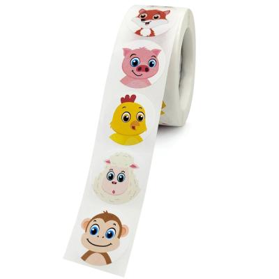 China Waterproof+Eco-friendly+reusable Cartoon Kids Animal Sticker Label Thank You Cute Toy Game Sticker DIY Gift Sealing Label for sale