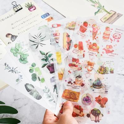 China Waterproof+Eco-friendly+reusable Custom Cartoon Flowers Leaves DIY Sticker Diary Decor Sticker Album Cute Stationery Journal Sticker for sale