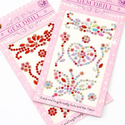 China 3D Gem Stickers Glitter Sparkle Crystal Self Adhesive Sticker Stick on Earrings Face for Girls for sale