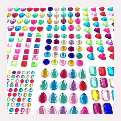 China Custom Self Adhesive Gem Stickers Crystal Rhinestone Jewelry Stickers For Crafts Sticker Gems Bling Self Adhesive Jewelry for sale