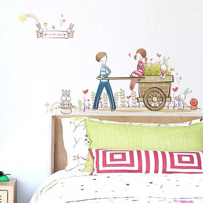 China Hot Wall Stickers WALL STICKER Romantic Lovers Bedroom Wallpaper Stickers for sale