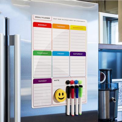 China Easily Wipe No Trace A3 Magnetic Weekly And Monthly Flexible Fridge Monthly Bulletin Board Magnet Fridge Whiteboard Planner Board for sale