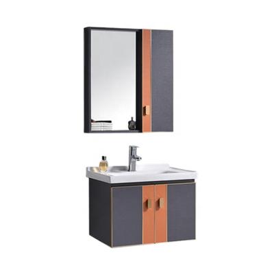 China Bathroom Luxury Environmental Friendly Single Vanity Plywood Cabinet Wash Basin Factory Direct Selling Vanity Tray Combo Set for sale